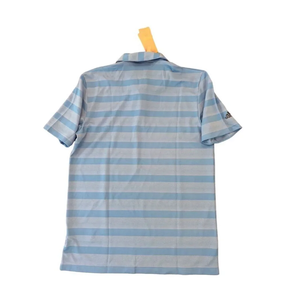 Adidas Men's Blue Striped Golf Polo Shirt Size S‎ Short Sleeve